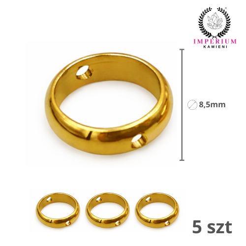 Ring 8.5mm / stal PVD / kolor złoty / 5szt.