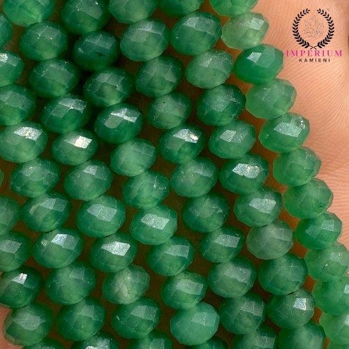 Jadeit Zielony / oponka fasetowana / ok.6x4mm