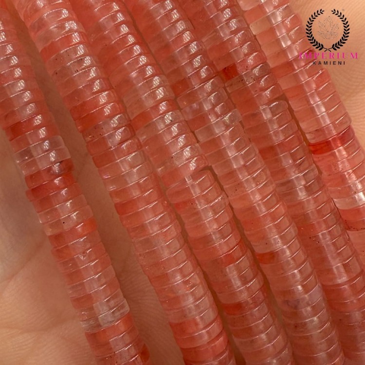 Kwarc truskawkowy / heishi / ok. 6x1mm