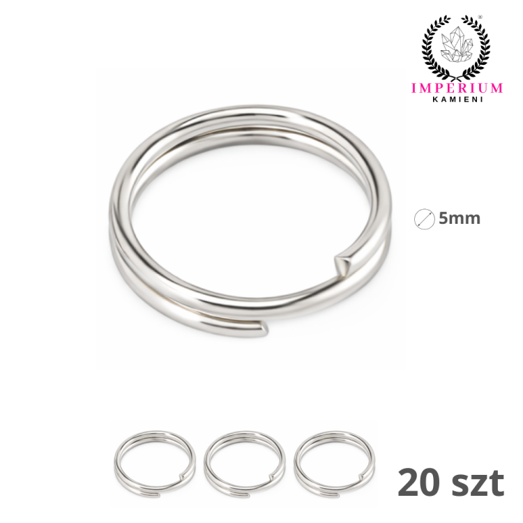 Kółeczko sprężynka 5mm / stal kolor srebrny / 20 szt.