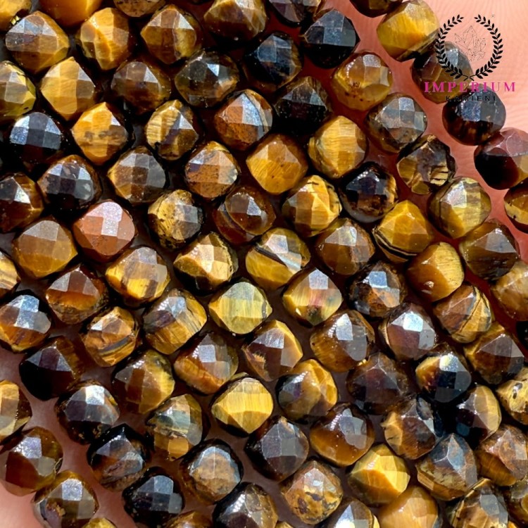 Tygrysie Oko / kostka fasetowana / ok. 4x4mm