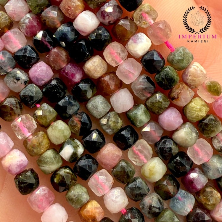 Turmalin Mix Kolorów / kostka fasetowana / ok. 4x4mm