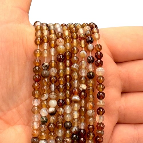 Agat Brązowy / kulka gładka / ok. 4mm