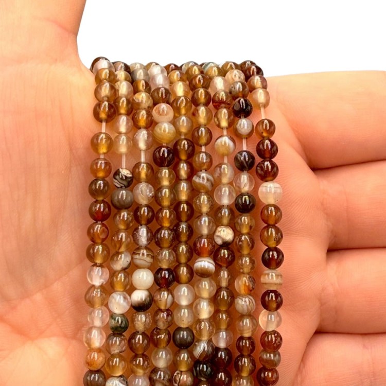 Agat Brązowy / kulka gładka / ok. 4mm