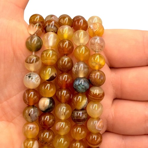 Agat Bursztynowy / kulka gładka / ok. 8mm