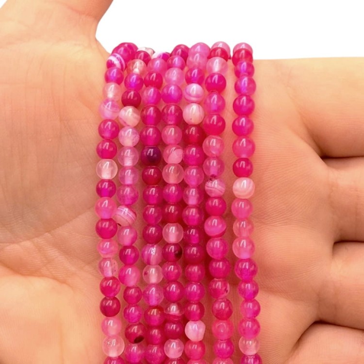 Agat Fuksja / kulka gładka / ok. 4mm