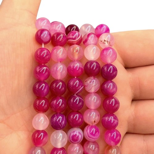 Agat Fuksja / kulka gładka / ok. 8mm