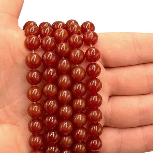 Agat Karneol / kulka gładka / ok. 8mm