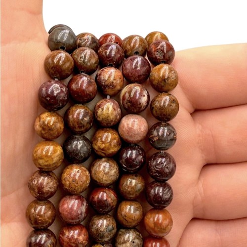 Agat Rdzawy / kulka gładka / ok. 8mm