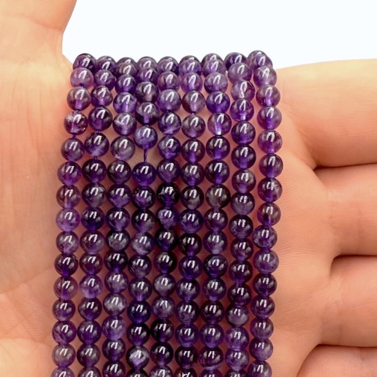 Ametyst / kulka gładka / ok. 4mm