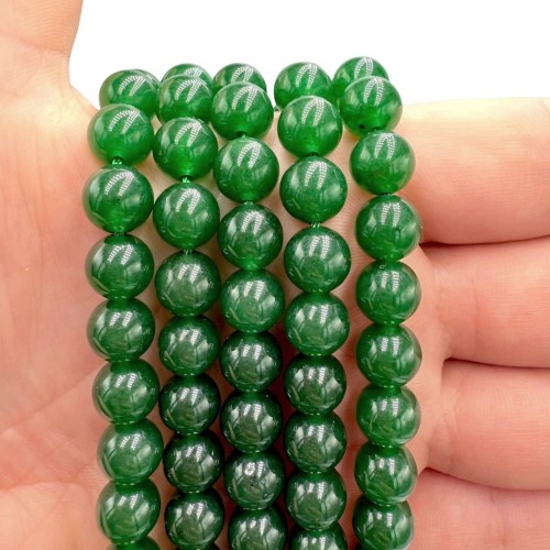 Jadeit Zielony butelkowy / kulka gładka / ok. 8mm