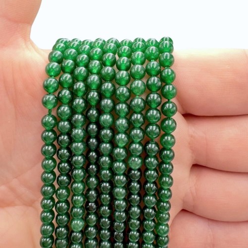 Jadeit Zielony butelkowy / kulka gładka / ok. 4mm