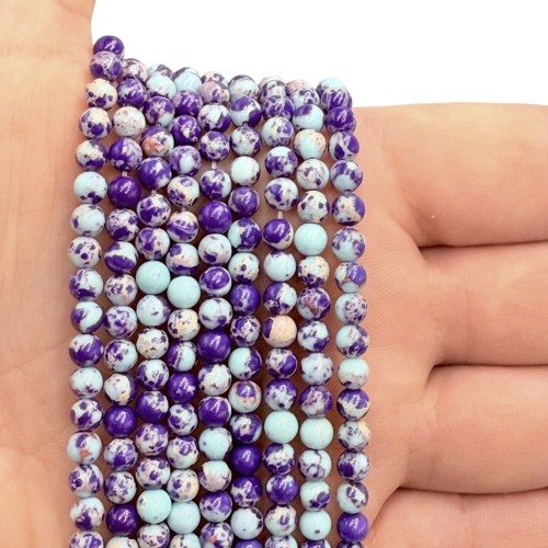 Jaspis Cesarski Fioletowy / kulka gładka / ok. 4mm