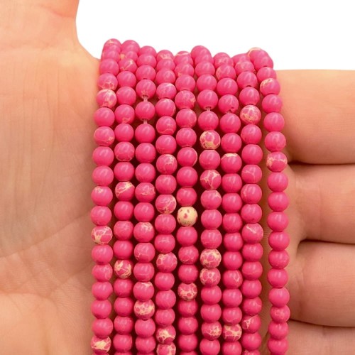 Jaspis Cesarski Fuksja / kulka gładka / ok. 4mm