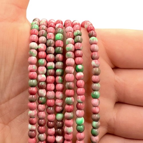 Jadeit Różany / kulka gładka / ok. 4mm