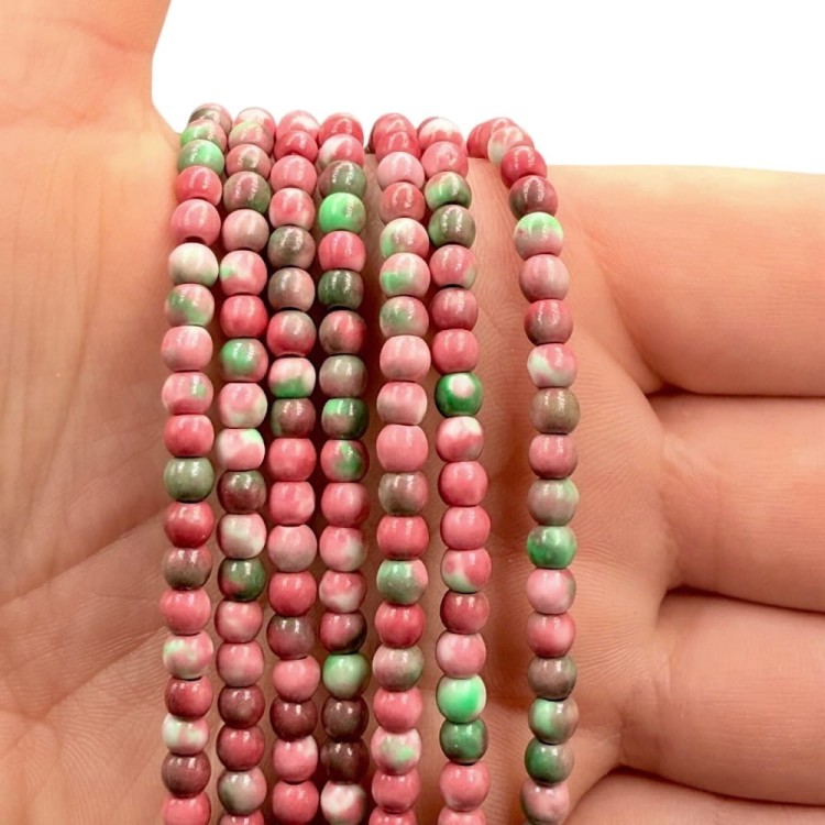 Jadeit Różany / kulka gładka / ok. 4mm