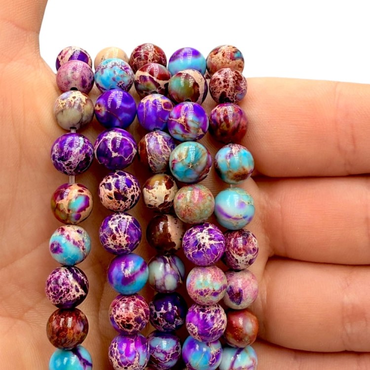 Jaspis Cesarski Fioletowy / kulka gładka / ok. 8mm