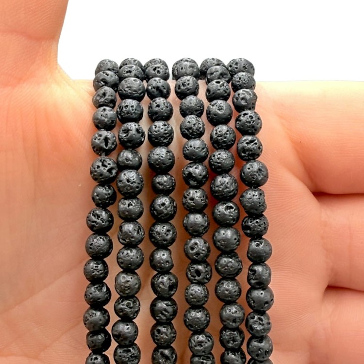 Lawa Wulkaniczna / kulka gładka / ok. 4mm