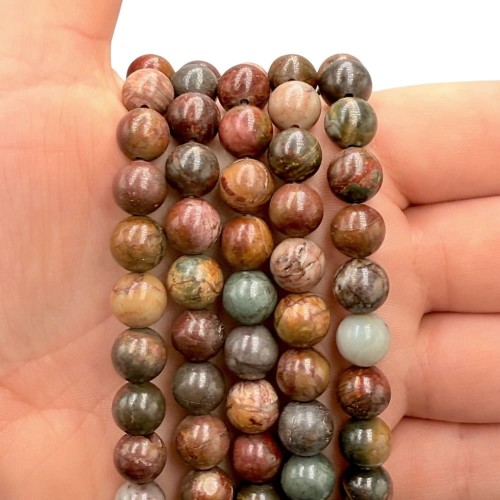 Jaspis Picasso Czerwony / kulka gładka / ok. 8mm