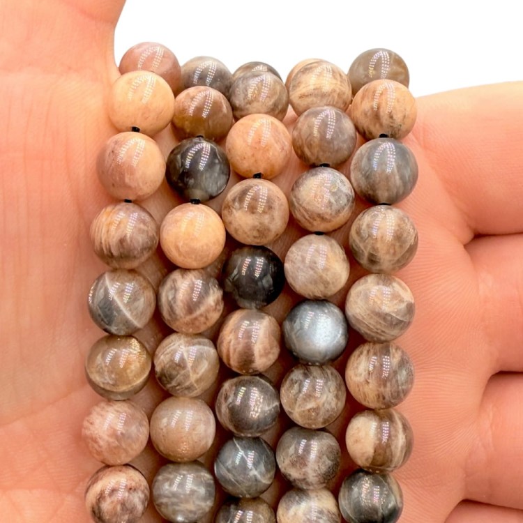 Kamień Słoneczny Czarny / kulka gładka / ok. 8mm