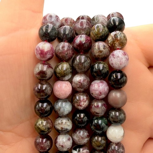 Turmalin Mix Kolorów / kulka gładka / ok. 8mm