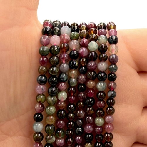 Turmalin Mix Kolorów / kulka gładka / ok. 4mm