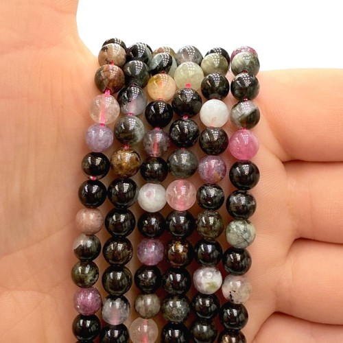 Turmalin Mix Kolorów / kulka gładka / ok. 6mm