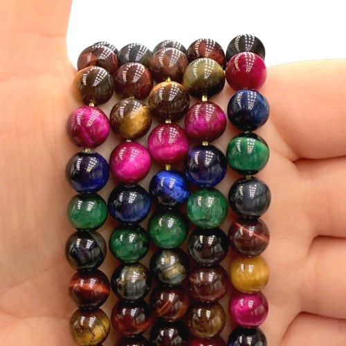 Tygrysie Oko mix / kulka gładka / ok. 8 mm