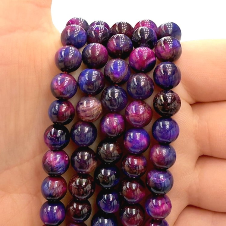 Tygrysie Oko Różane / kulka gładka / ok. 8mm