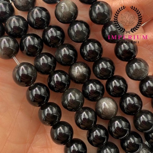 Obsydian Srebrny / kulka gładka / ok. 8mm