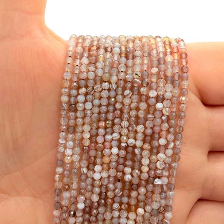 Agat Botswana / kulka fasetowana / ok. 2mm