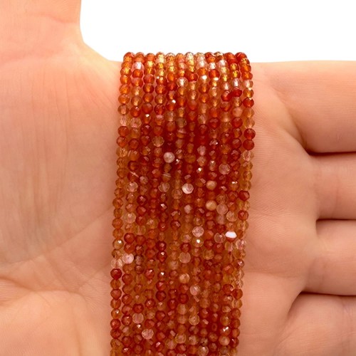 Agat Karneol / kulka fasetowana / ok. 2mm