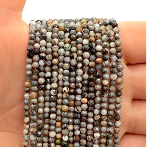Agat Granitowy / kulka fasetowana / ok. 3mm