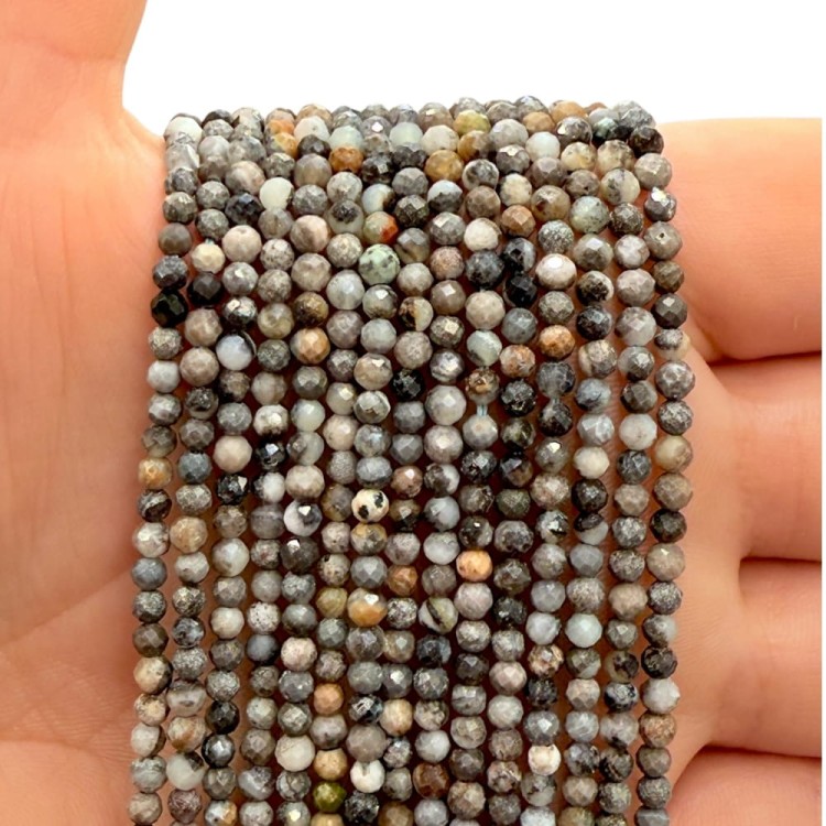 Agat Granitowy / kulka fasetowana / ok. 3mm