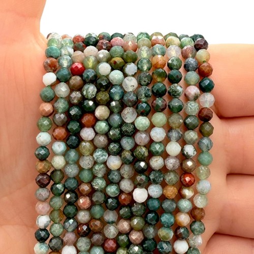 Agat Indyjski / kulka fasetowana / ok. 4mm