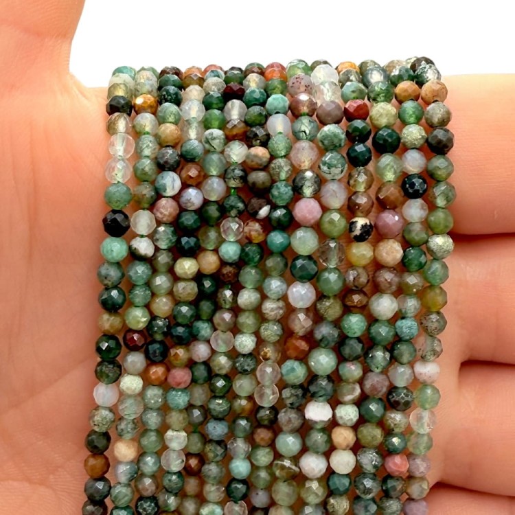 Agat Indyjski / kulka fasetowana / ok. 3mm