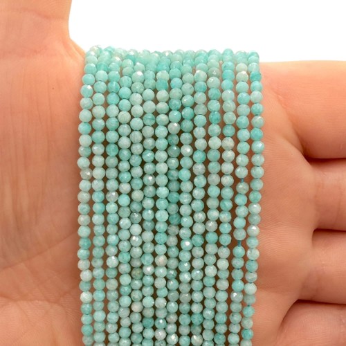 Amazonit Jasny / kulka fasetowana / ok. 2mm