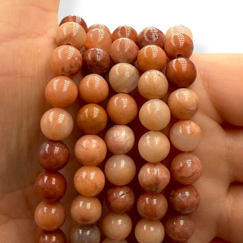 Awenturyn Brzoskwiniowy / kulka gładka / ok. 8mm