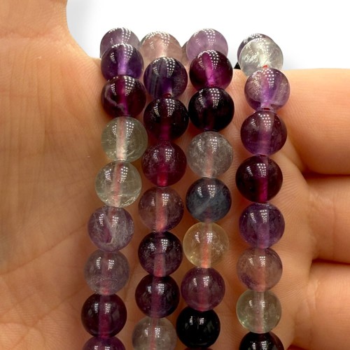 Fluoryt Tęczowy/ kulka gładka / ok. 8mm