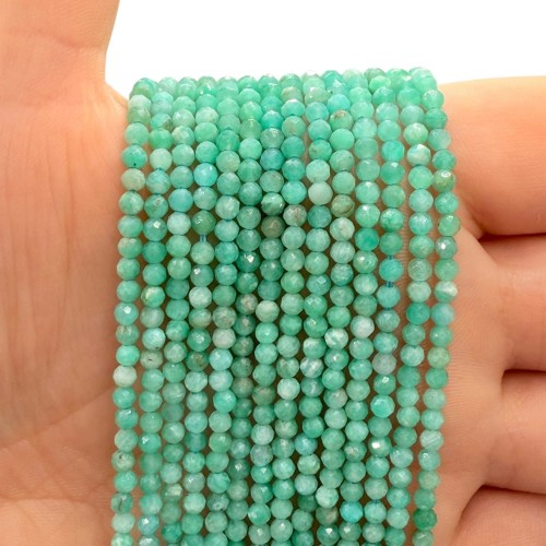Amazonit Zielony / kulka fasetowana / ok. 3mm