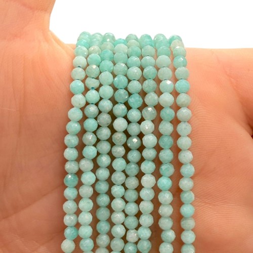 Amazonit Jasny / kulka fasetowana / ok. 3mm