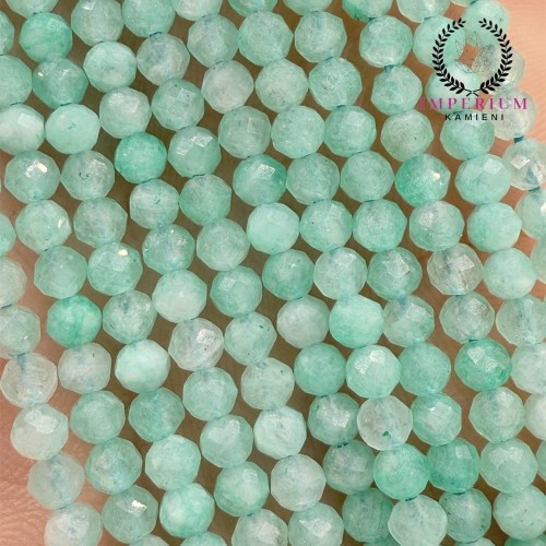 Amazonit Peruwiański jasny / kulka fasetowana / ok. 3mm