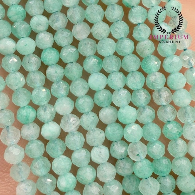 Amazonit Peruwiański jasny / kulka fasetowana / ok. 3mm