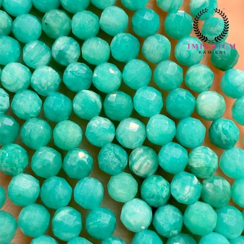 Amazonit Peruwiański ciemny / kulka fasetowana / ok. 4mm