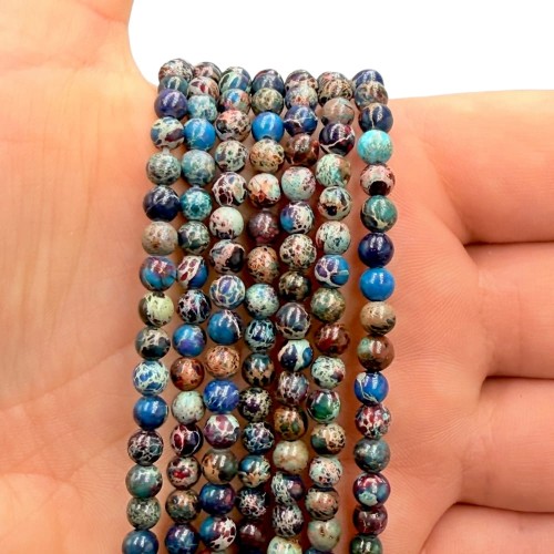 Jaspis Cesarski ciemny granat / kulka gładka / ok. 4mm