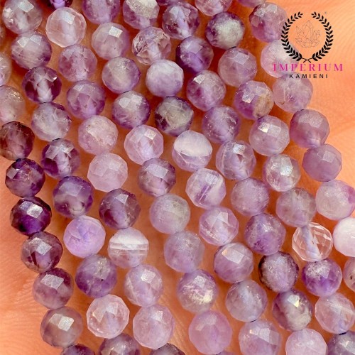 Ametyst  jasny / kulka fasetowana / ok. 4mm