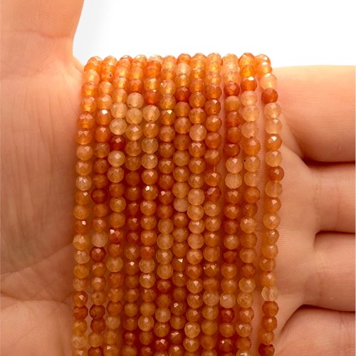 Awenturyn Czerwony / kulka fasetowana / ok. 3mm