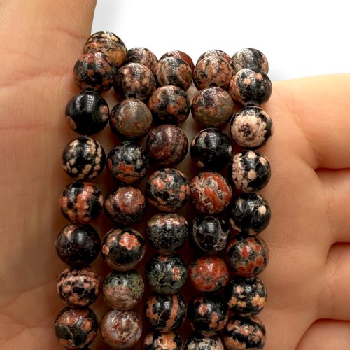 Obsydian Śnieżny Czerwony / kulka gładka / ok. 8mm