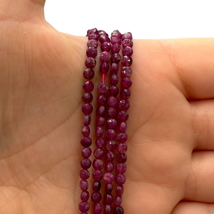 Rubin / pastylka fasetowana / ok. 4mm