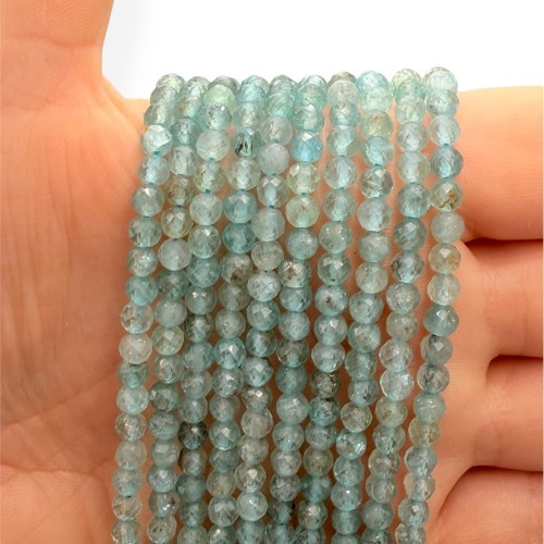 Apatyt Morski / kulka fasetowana / ok. 4mm